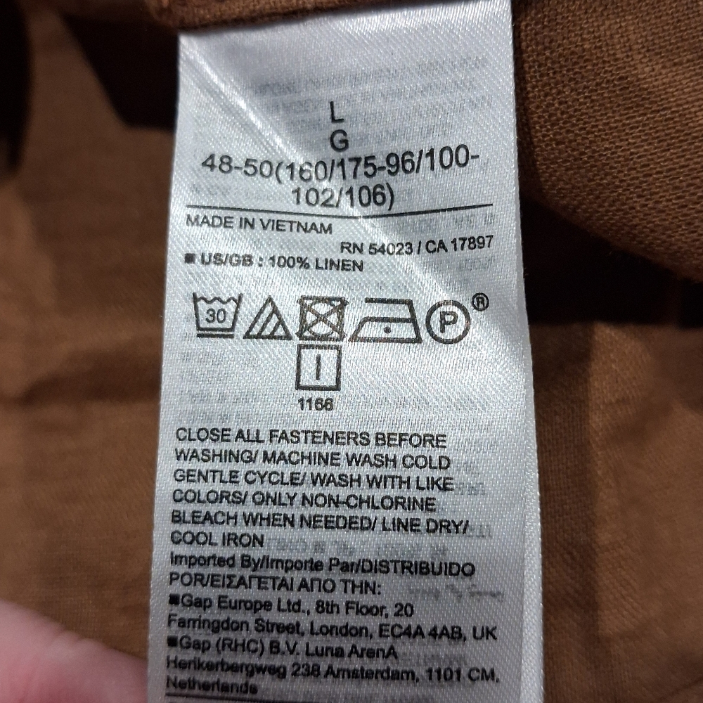 Banana Repblic Size L Mira Brown 100% Linen Boxy Top - Picture 6 of 6